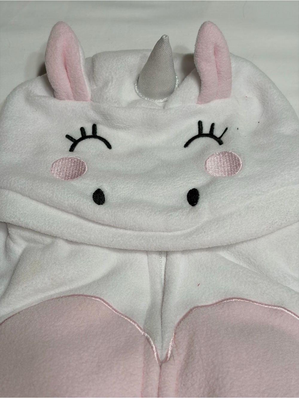 Primark Baby White Unicorn with Pink Heart and unicorn horn for 3-6 months